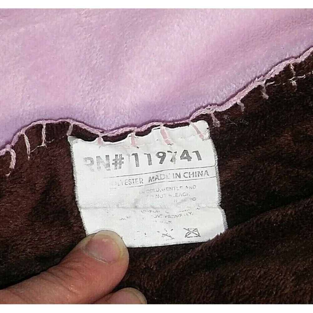 SL Home Fashions Pink Silly Monkey Baby Blanket Brown RN 119741 Swinging Girl